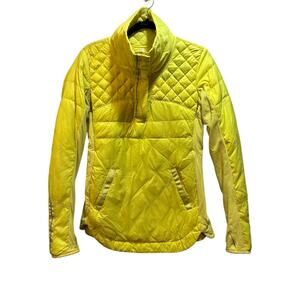 Lululemon what the fluff pullover down filled jacket clarity yellow size 6